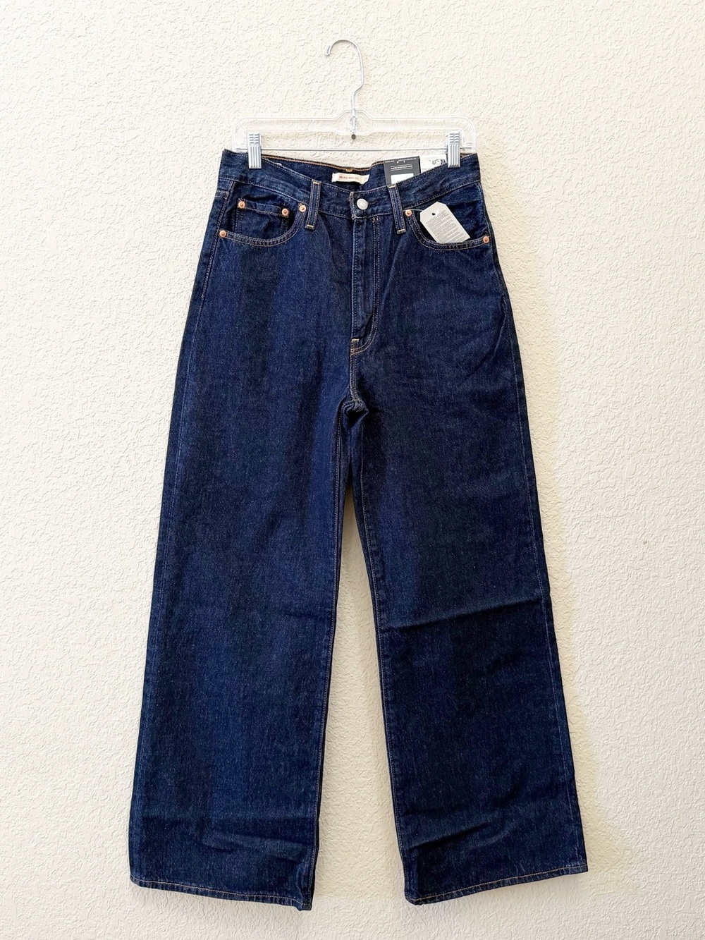 Levi’s Jeans Ribcage High-Rise Wide Leg Dark Indigo Casual Festival Western 29 - Picture 5 of 14